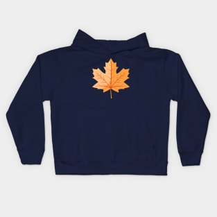 Light Orange Autumn Maple Leaf Kids Hoodie